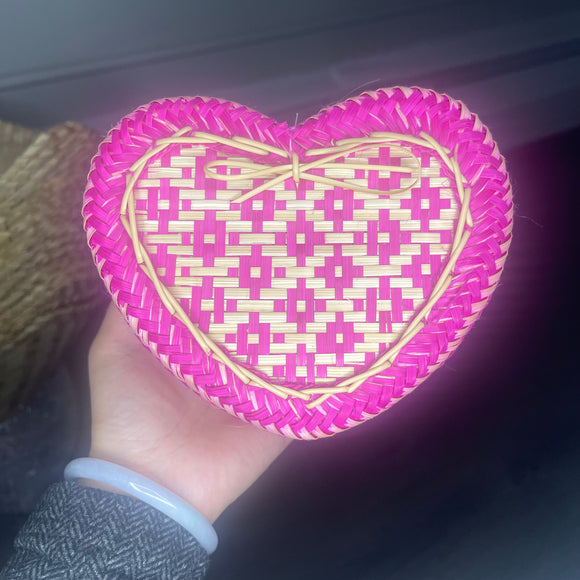 Pink Heart Basket Small