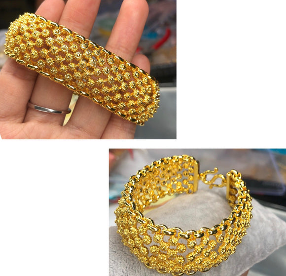 24k Gold Plated Pikun Bracelet Style 2 (5.5/6inch)