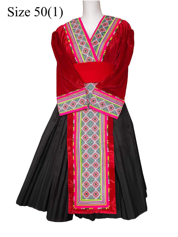 Hmong Outfit Paj Ntaub Tawm Laug Small Puff Shoulder Size 50
