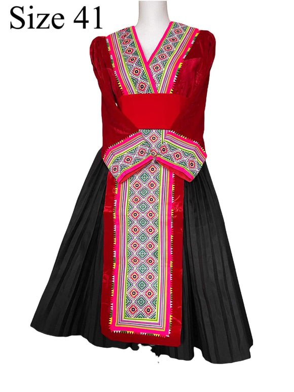 Hmong Outfit Paj Ntaub Tawm Laug Small Puff Shoulder Size 41