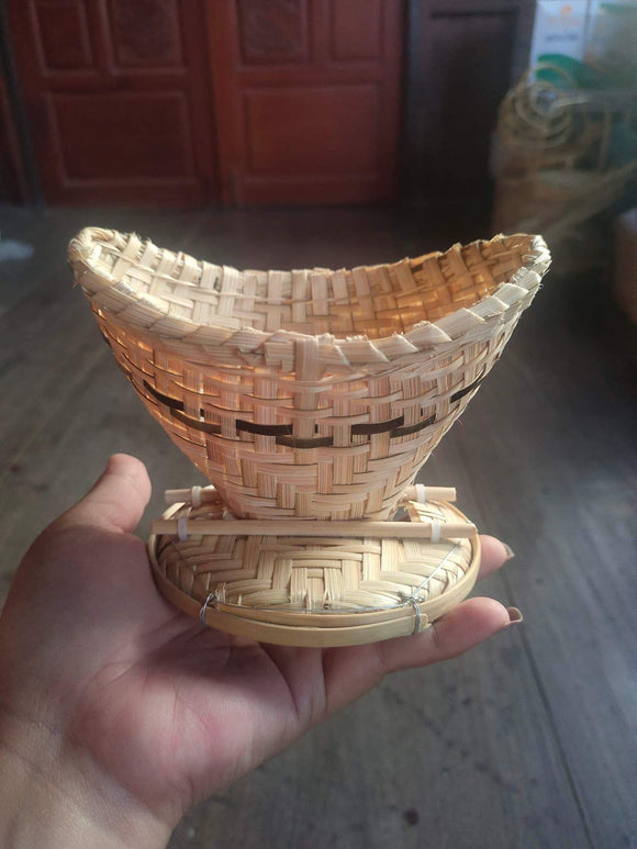 Handmade bamboo/rattan personal coffee/tea filter