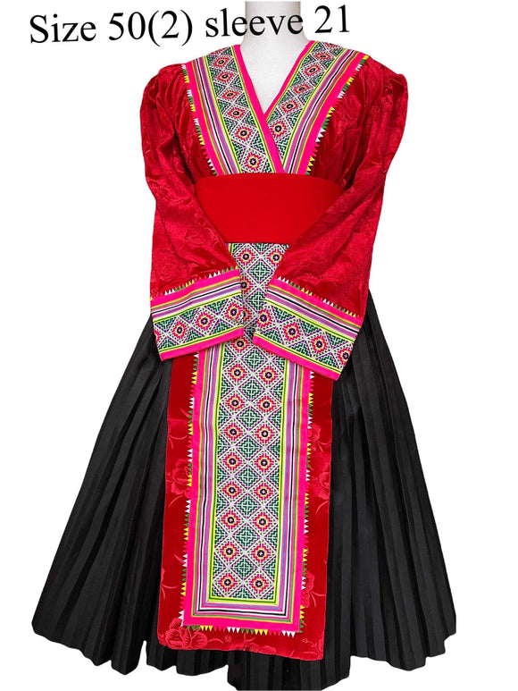 Hmong Outfit Paj Ntaub Tawm Laug Small Puff Shoulder Size 50