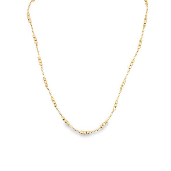 18K Gold Filled 4mm Beaded Chain Necklace (H184)