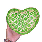 Handmade Bamboo Heart Basket Size Small