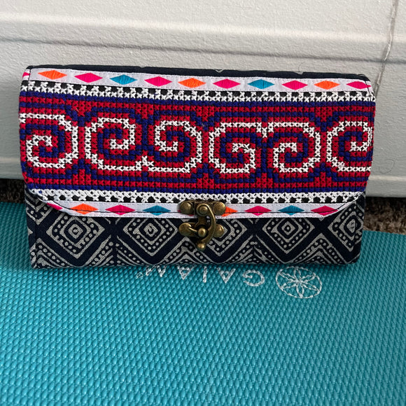 Hand Embroidery/Batik Wallet W/Straps