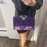 Thai Lis Loos CB Purse Hand Embroidery Purple 2