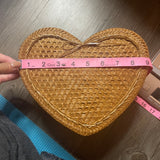 Handmade Bamboo Heart Basket Size Medium