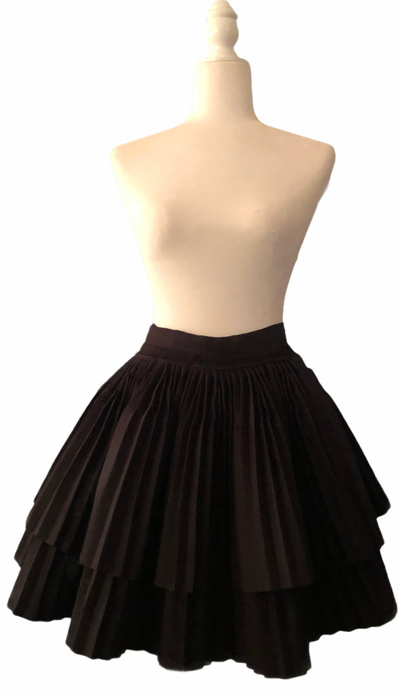 Hmong Puffy Black Two Layer Skirt