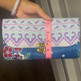 Thai Lis Loos Fabric w/ Vintage Embroidery Wallet/Purse