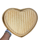 Handmade Bamboo Heart Basket Size Large