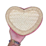 Handmade Bamboo Heart Basket Size Small