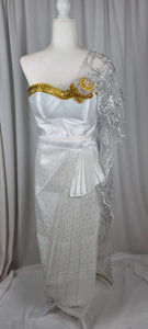 White Tube Top with Pleated Skirt & Lace Sabai