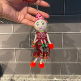 Handmade Machine Embroidery Chiangmai Dolls Keychains Set