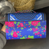 Thai Lis Loos CB Purse Hand Embroidery Blue 3