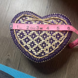 Handmade Bamboo Heart Basket Size Small