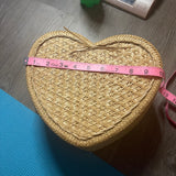 Handmade Bamboo Heart Basket Size Large