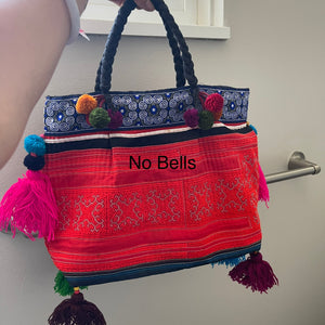 Hand/Machine Embroidery Handheld Bag W/Tassels Balls