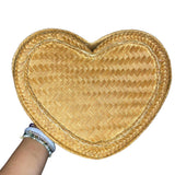 Handmade Bamboo Heart Basket Size Medium