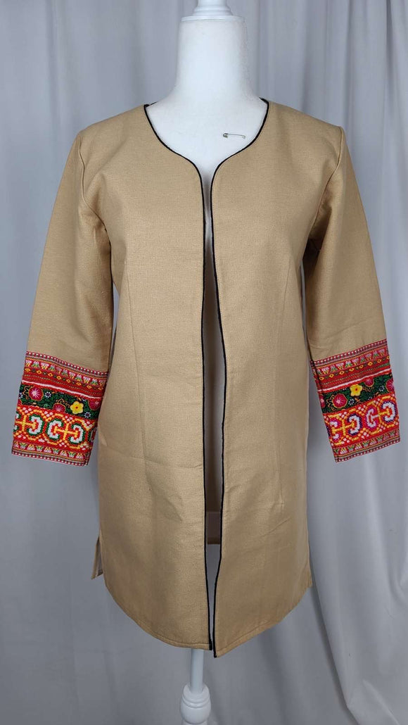 Hmong Cream Long Blazer/Jacket Style 1