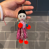 Handmade Machine Embroidery Chiangmai Dolls Keychains Set