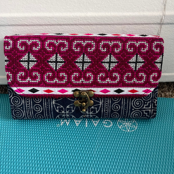 Hand Embroidery/Batik Wallet w/Strap