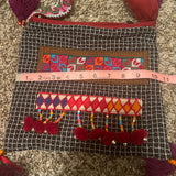 Hand Embroidery Messenger Bag W/Bells Tassels