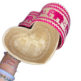 Handmade Bamboo Heart Basket Size Small