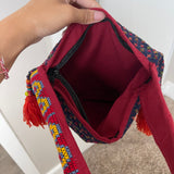 Hand Embroidery Messenger Bag W/Bells Tassels