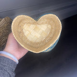 Turquoise Heart Basket Small