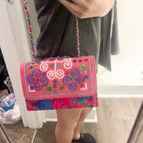 Thai Lis Loos CB Purse w/Cogci Embroidery Pink