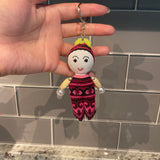 Handmade Machine Embroidery Chiangmai Dolls Keychains Set