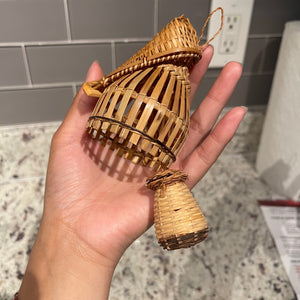 Handmade Rattan Basket Set Keychain/Decoration