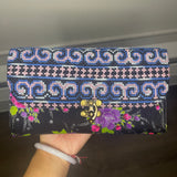 Thai Lis Loos Fabric w/ Vintage Embroidery Wallet/Purse