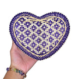 Handmade Bamboo Heart Basket Size Small