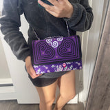 Thai Lis Loos CB Purse Hand Embroidery Purple