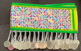 Hmong Hand Embroidery Rainbow Hlab (Green Trim)