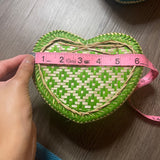 Handmade Bamboo Heart Basket Size Small