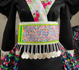 Hmong Hand Embroidery Rainbow Hlab (White Trim)