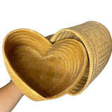 Handmade Bamboo Heart Basket Size Medium