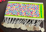 Hmong Hand Embroidery Rainbow Hlab (White Trim)