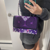 Thai Lis Loos CB Purse Hand Embroidery Purple