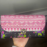 Thai Lis Loos Fabric w/ Vintage Embroidery Wallet/Purse