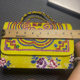 Thai Lis Loos CB Purse w/Cogci Embroidery Yellow