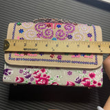 Thai Lis Loos CB Purse w/Cogci Embroidery White