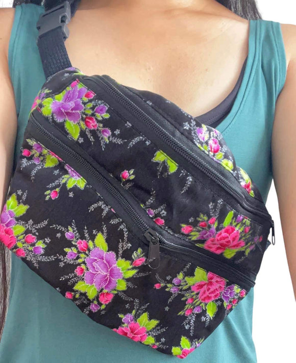 Fanny Pack Black Thai Lis Loos Fabric