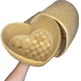 Handmade Bamboo Heart Basket Size Large