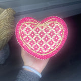 Dark Pink Heart Basket Small