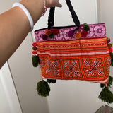 Hand/Machine Embroidery Handheld Bag w/bells Tassels