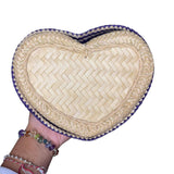 Handmade Bamboo Heart Basket Size Small