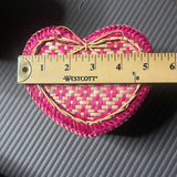 Dark Pink Heart Basket Small